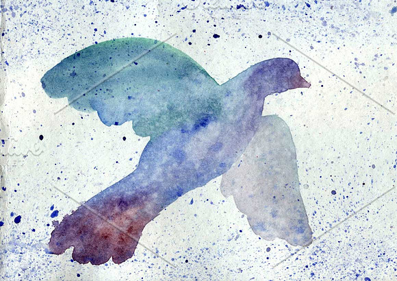 Bird watercolor background in Textures - product preview 1