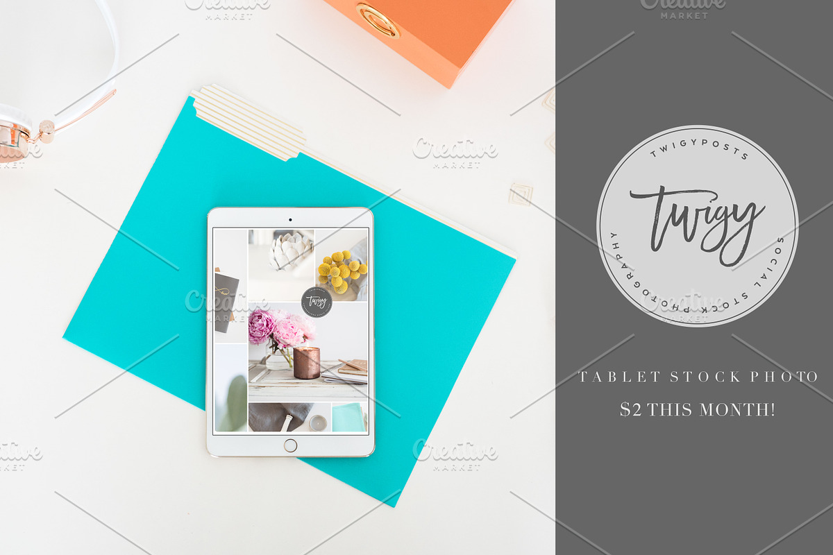 Styled Stock Photo | Tablet Mockup in Mobile & Web Mockups - product preview 8