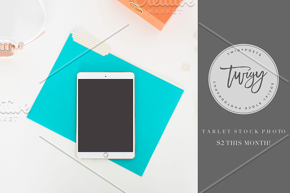 Styled Stock Photo | Tablet Mockup in Mobile & Web Mockups - product preview 1