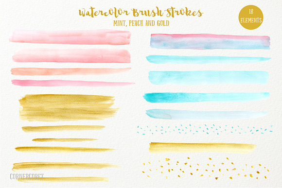 Watercolor Brush Stroke Bundle in Illustrations - product preview 4