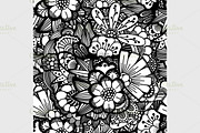 Hand drawn floral wallpaper
