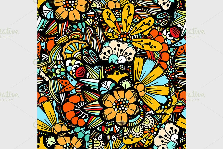 Flowers seamless pattern in Graphics - product preview 8