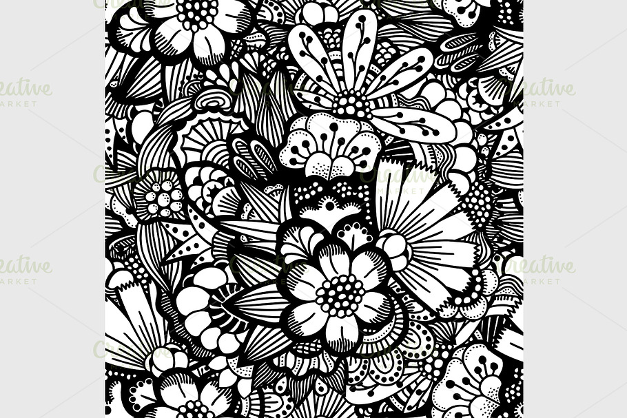 Hand drawn floral wallpaper in Graphics - product preview 8