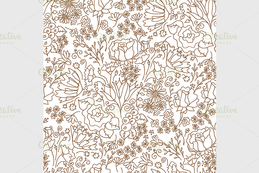 Hand drawn floral wallpaper in Graphics - product preview 8