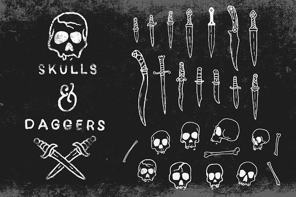 Skulls & Daggers Vector Clipart in Illustrations - product preview 1