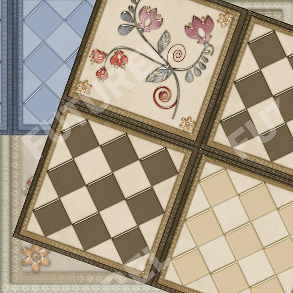 Set of 5 glass tiles. in Textures - product preview 4