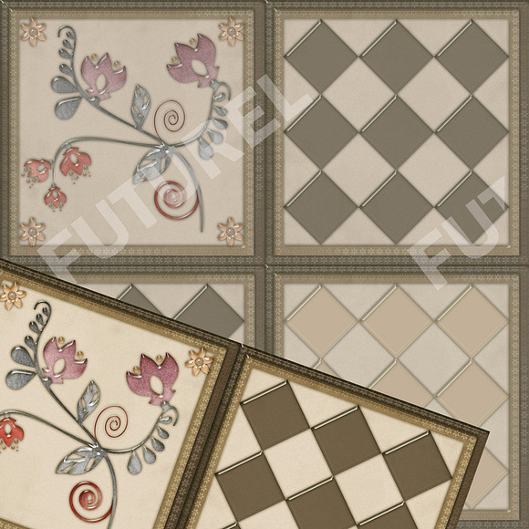 Set of 5 glass tiles. in Textures - product preview 5