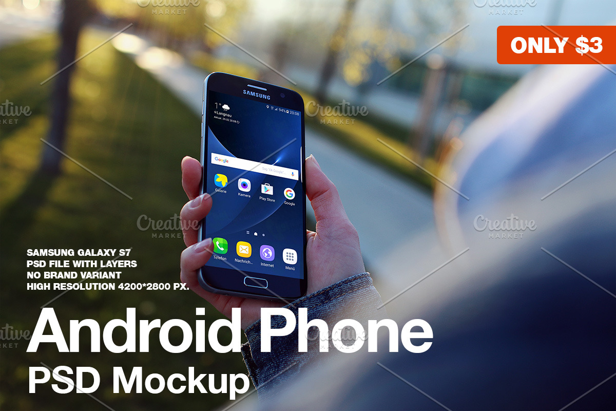 Android Phone PSD Mockup in Mobile & Web Mockups - product preview 8