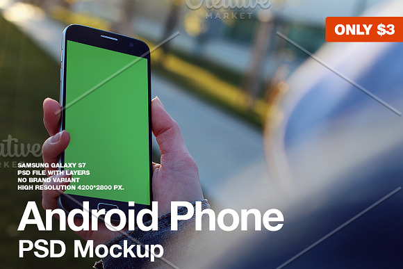 Android Phone PSD Mockup in Mobile & Web Mockups - product preview 2