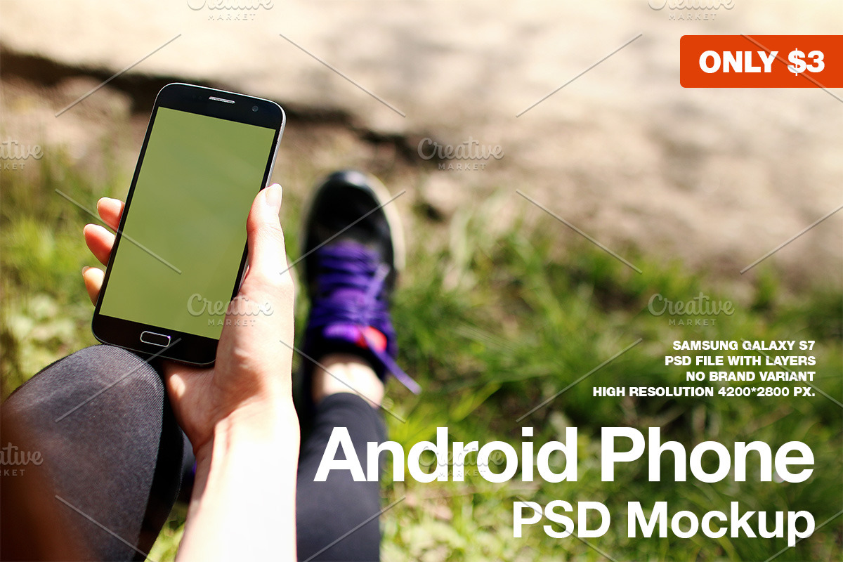 Android Phone Sport PSD Mockup in Mobile & Web Mockups - product preview 8