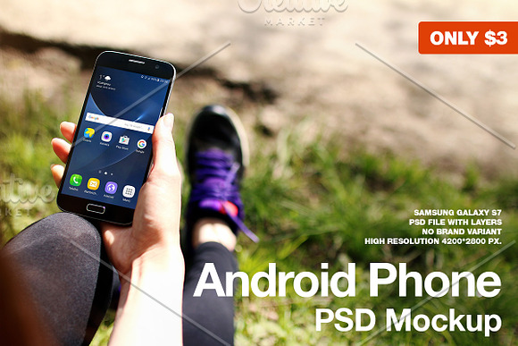 Android Phone Sport PSD Mockup in Mobile & Web Mockups - product preview 1