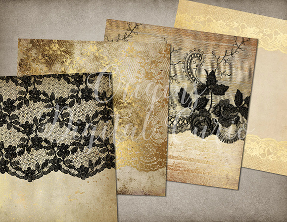 Black and Gold Lace Backgrounds in Textures - product preview 2