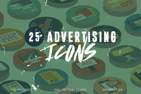 25 Advertising Icons Pack in Infographic Icons - product preview 2