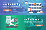 Medical and Health Flat Banners Set