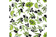 Olive branches seamless pattern