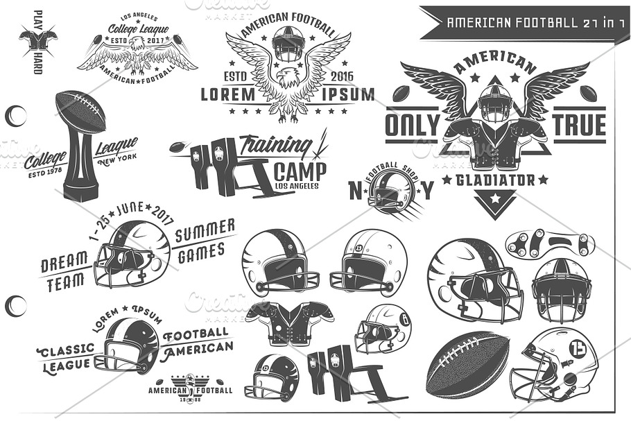 21 in 1 Set of American football in Football Icons - product preview 8
