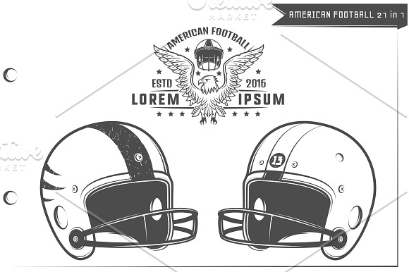 21 in 1 Set of American football in Football Icons - product preview 1