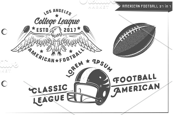 21 in 1 Set of American football in Football Icons - product preview 4