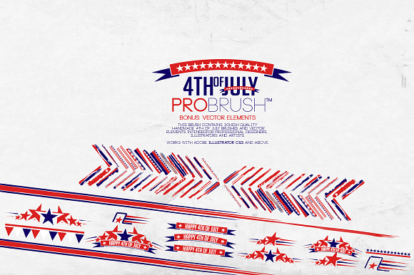 4th Of July - ProBrush™ + Vectors in Photoshop Brushes - product preview 1