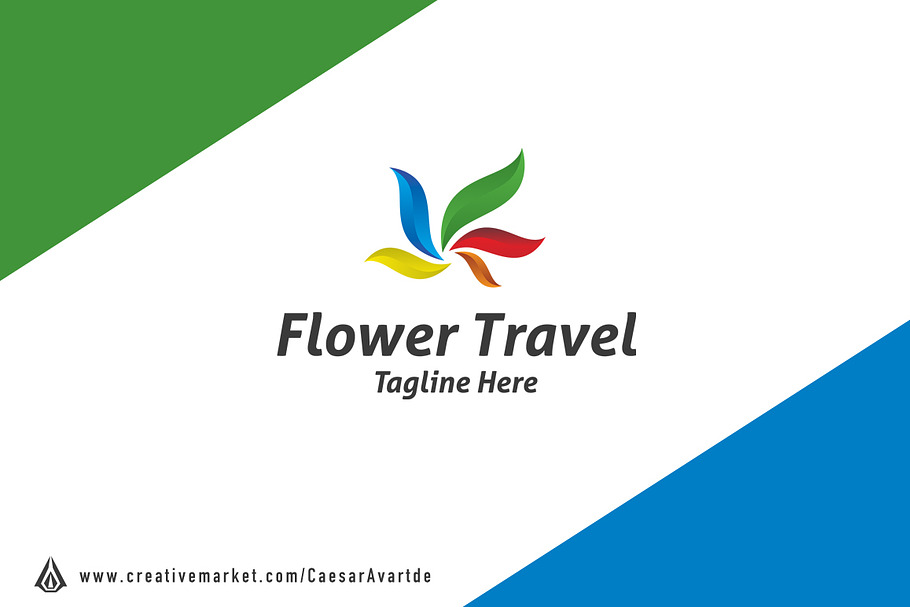 Flower Travel Logo Template in Logo Templates - product preview 8