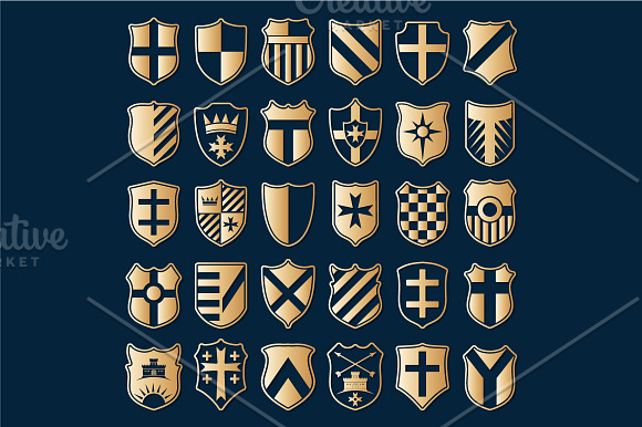 Shields Icons Vector Collection in Black And White Icons - product preview 2