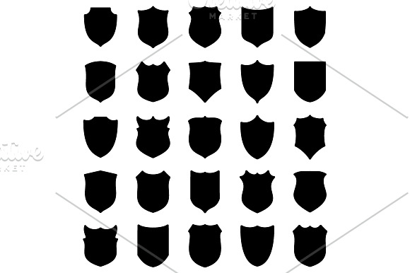 Shields Icons Vector Collection in Black And White Icons - product preview 3