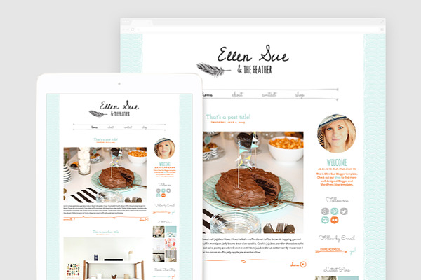 Girly WordPress Blog Theme - Ellen