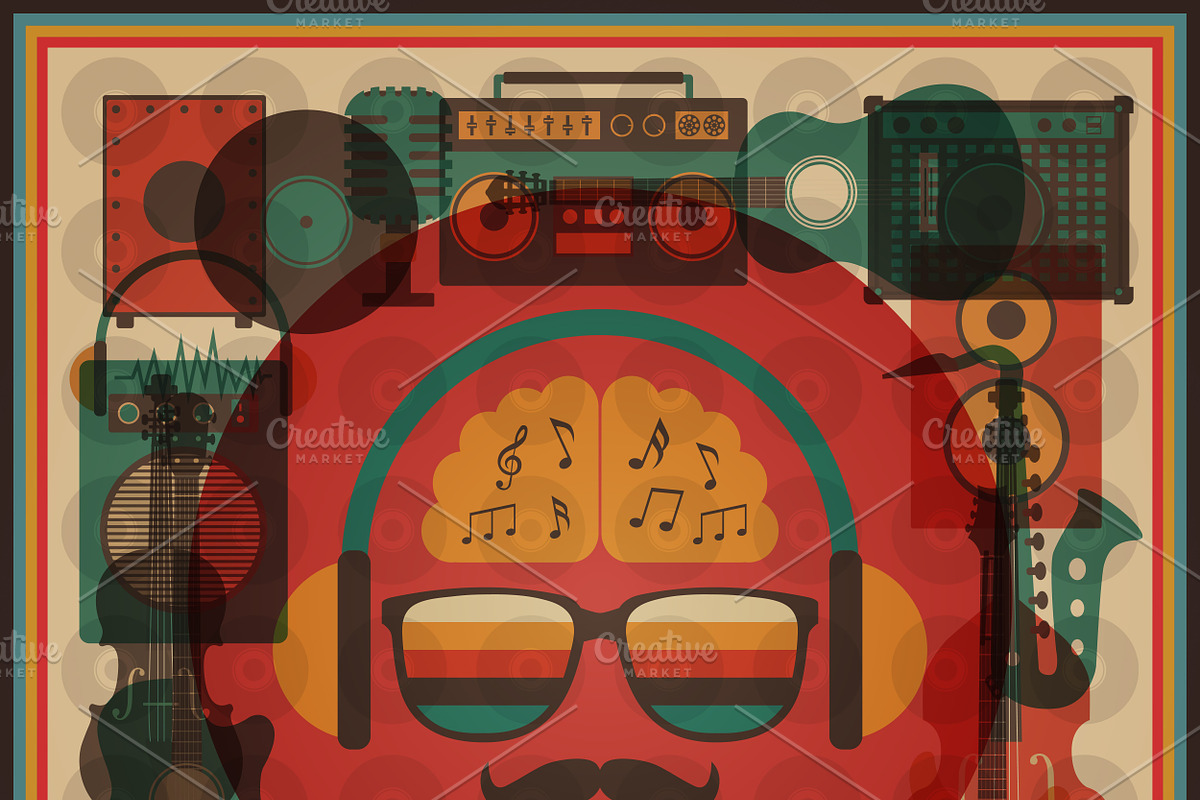 retro hipster funky in Illustrations - product preview 8