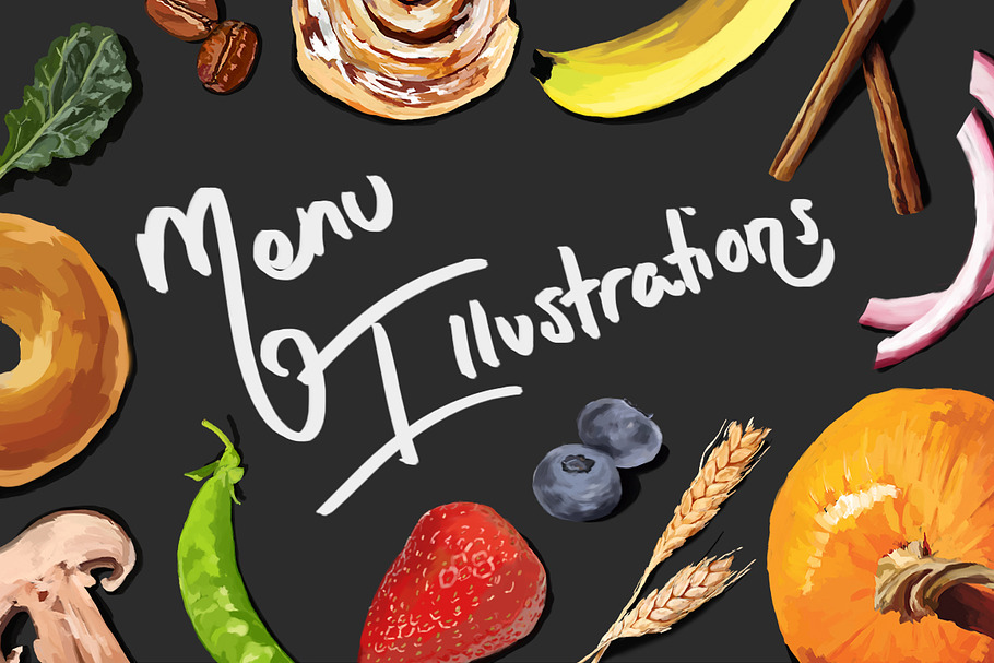 Menu Illustrations in Illustrations - product preview 8