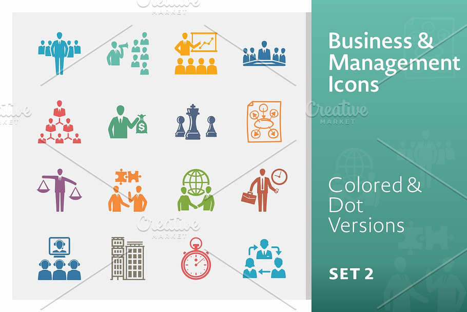Colored Business & Management Icons