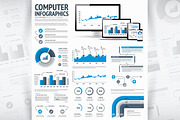 IT Statistics Vector Infographic Set