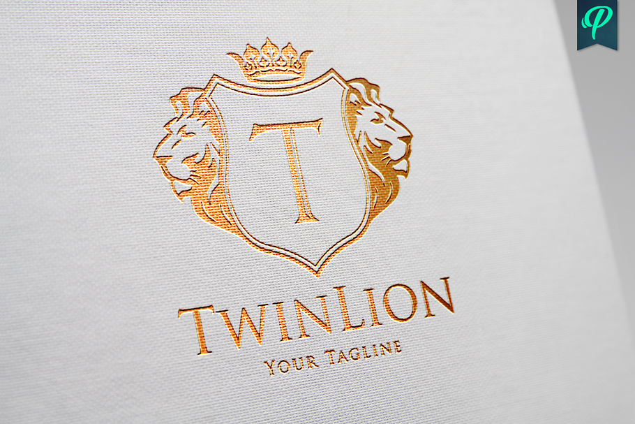 TwinLion - Heraldry Logo Template in Logo Templates - product preview 8
