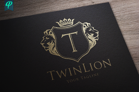 TwinLion - Heraldry Logo Template in Logo Templates - product preview 2