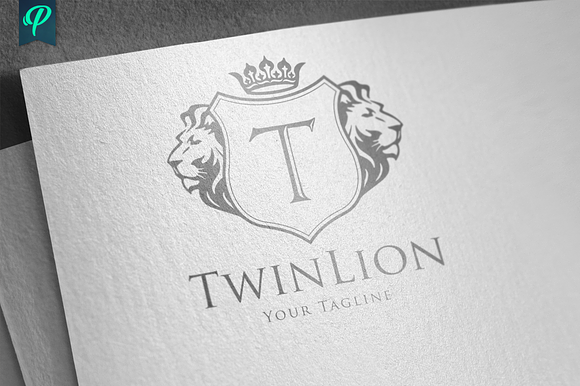 TwinLion - Heraldry Logo Template in Logo Templates - product preview 3