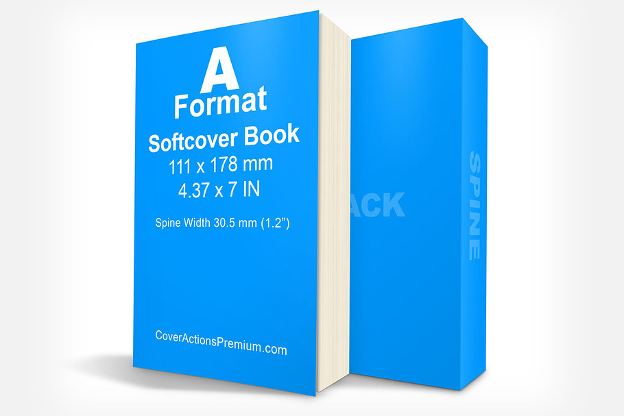 111 x 178mm Softcover Book Mockup