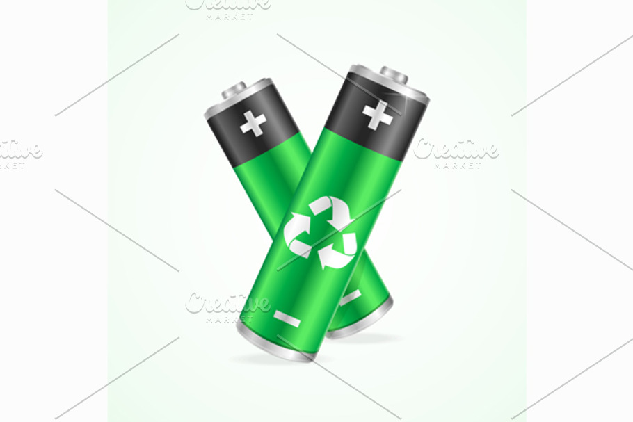 Recycling Concept Battery. Vector in Illustrations - product preview 8