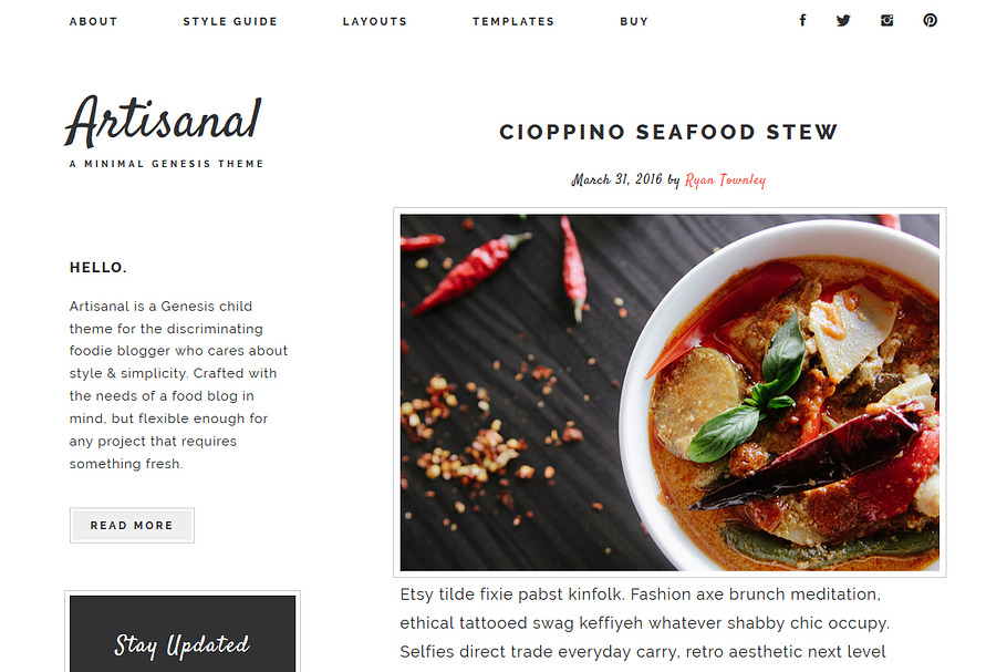 Artisanal - Genesis food blog theme in WordPress Minimal Themes - product preview 8