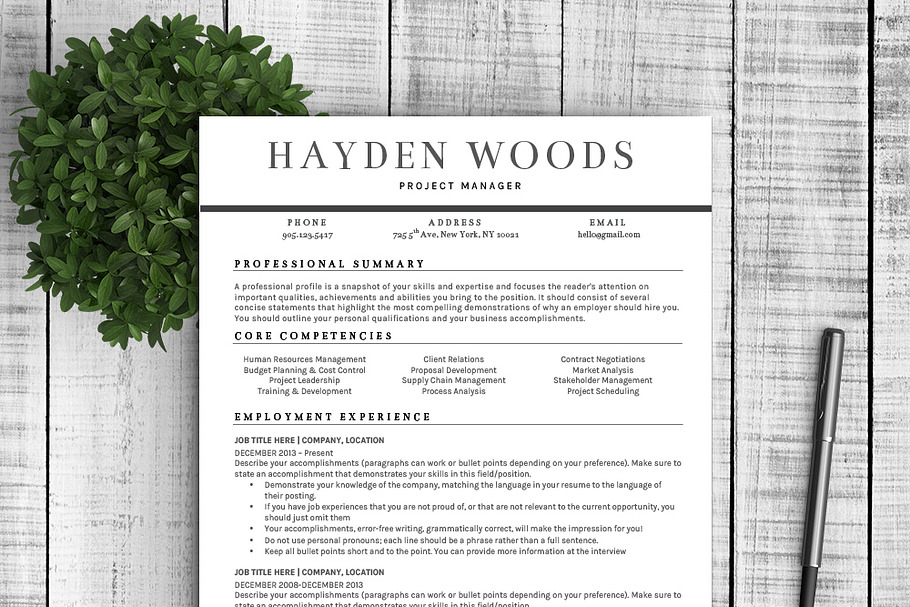 Resume Template "Hayden"