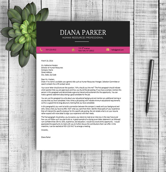 Resume & Cover Letter - Diana  in Letter Templates - product preview 1