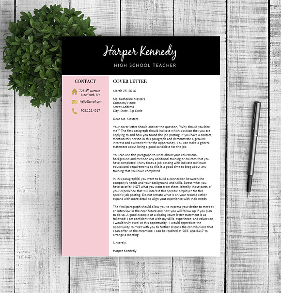 Resume & Cover Letter - Harper in Letter Templates - product preview 2