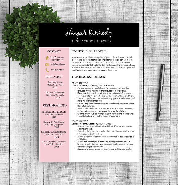 Resume & Cover Letter - Harper in Letter Templates - product preview 4