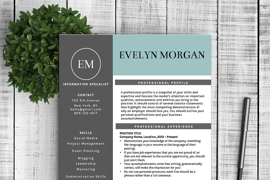 Resume & Cover Letter - Evelyn  in Letter Templates - product preview 8