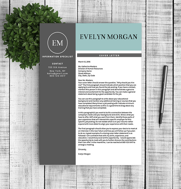 Resume & Cover Letter - Evelyn  in Letter Templates - product preview 1