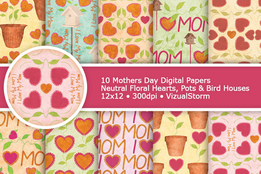 Floral Mothers Day Digital Patterns in Patterns - product preview 8