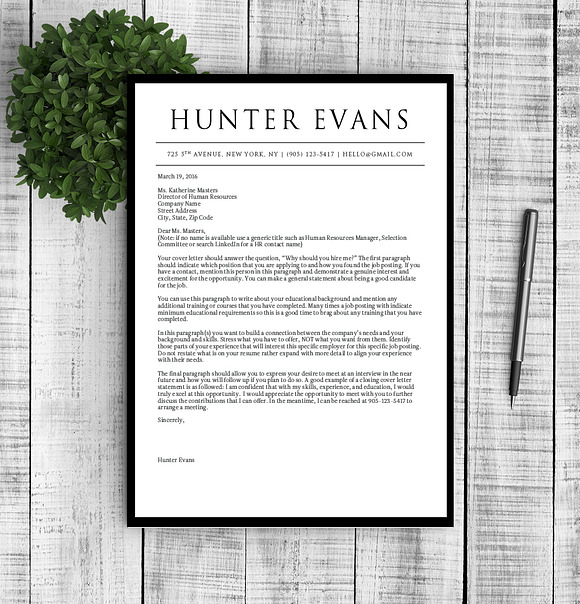 Resume & Cover Letter - Hunter in Letter Templates - product preview 3