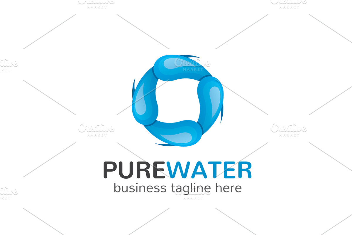 Pure Water Logo in Logo Templates - product preview 8