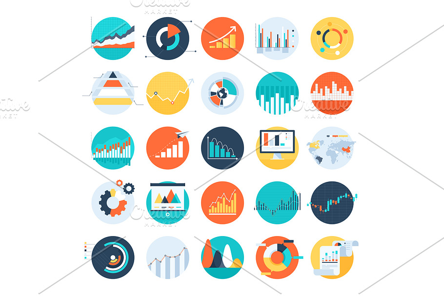 Business charts in Business Icons - product preview 8