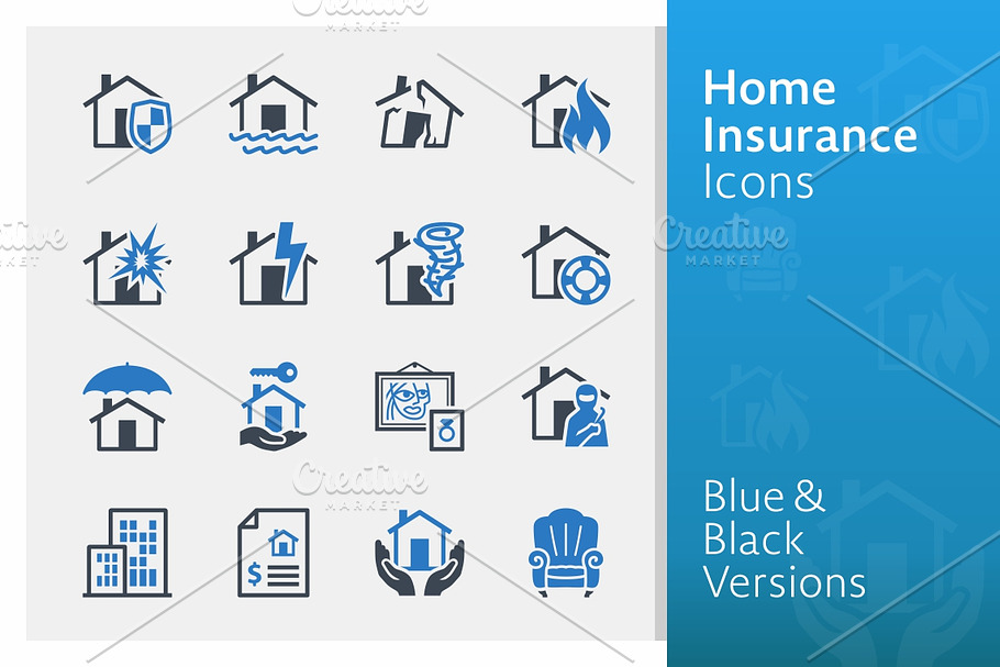Home Insurance Icons - Blue Series