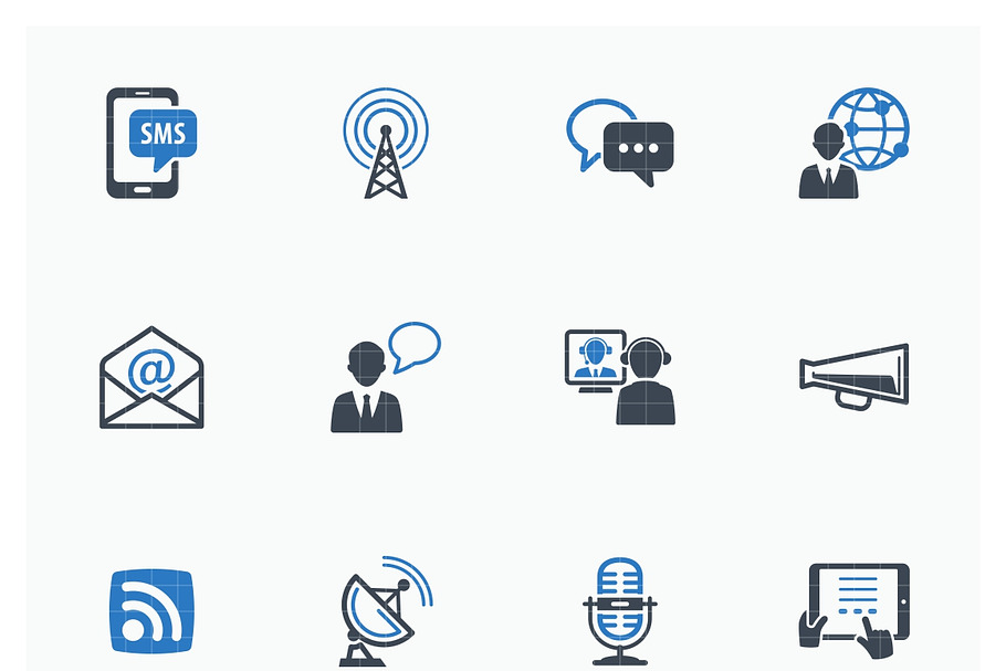 Communication Icons Set 1 | Blue in Text Message Icons - product preview 8