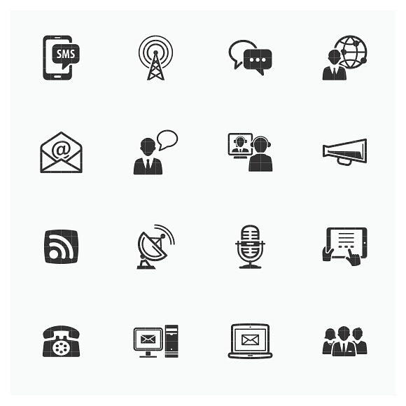 Communication Icons Set 1 | Blue in Text Message Icons - product preview 2